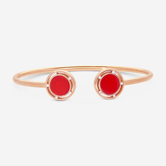Pulsera Damiani D. Side de oro rosa de 18K con diamantes y piedra roja 20086731