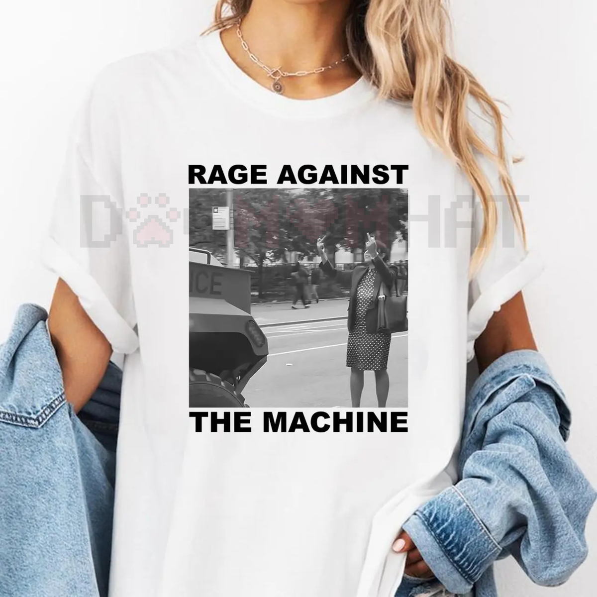 Rage Against The Machine Activist T-Shirt – Polka Dress Woman NYC Protest Tee