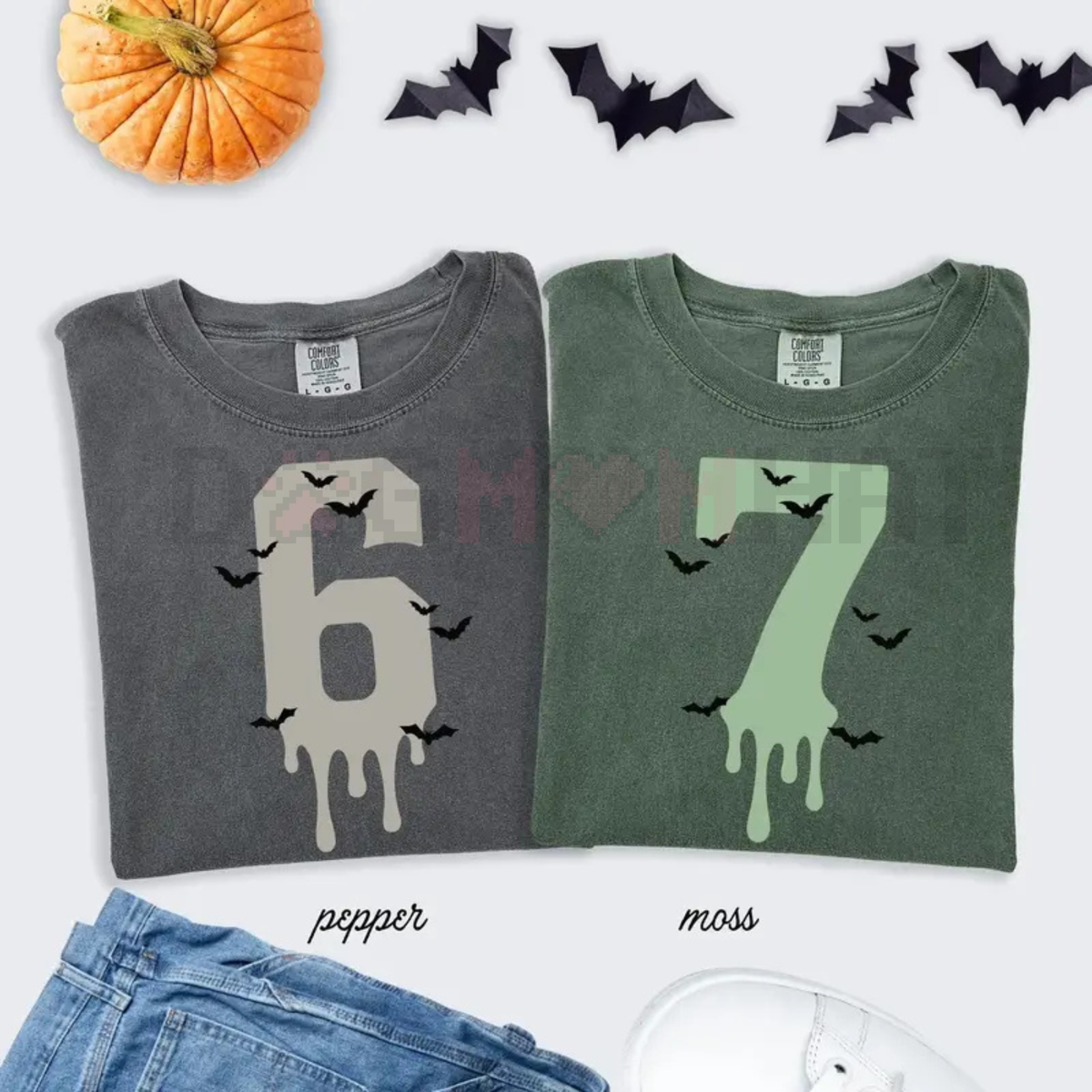 6/7 Comfort Colors Couple Halloween Matching Shirt – Trendy TikTok Six Seven Meme Pumpkin Costume Tee
