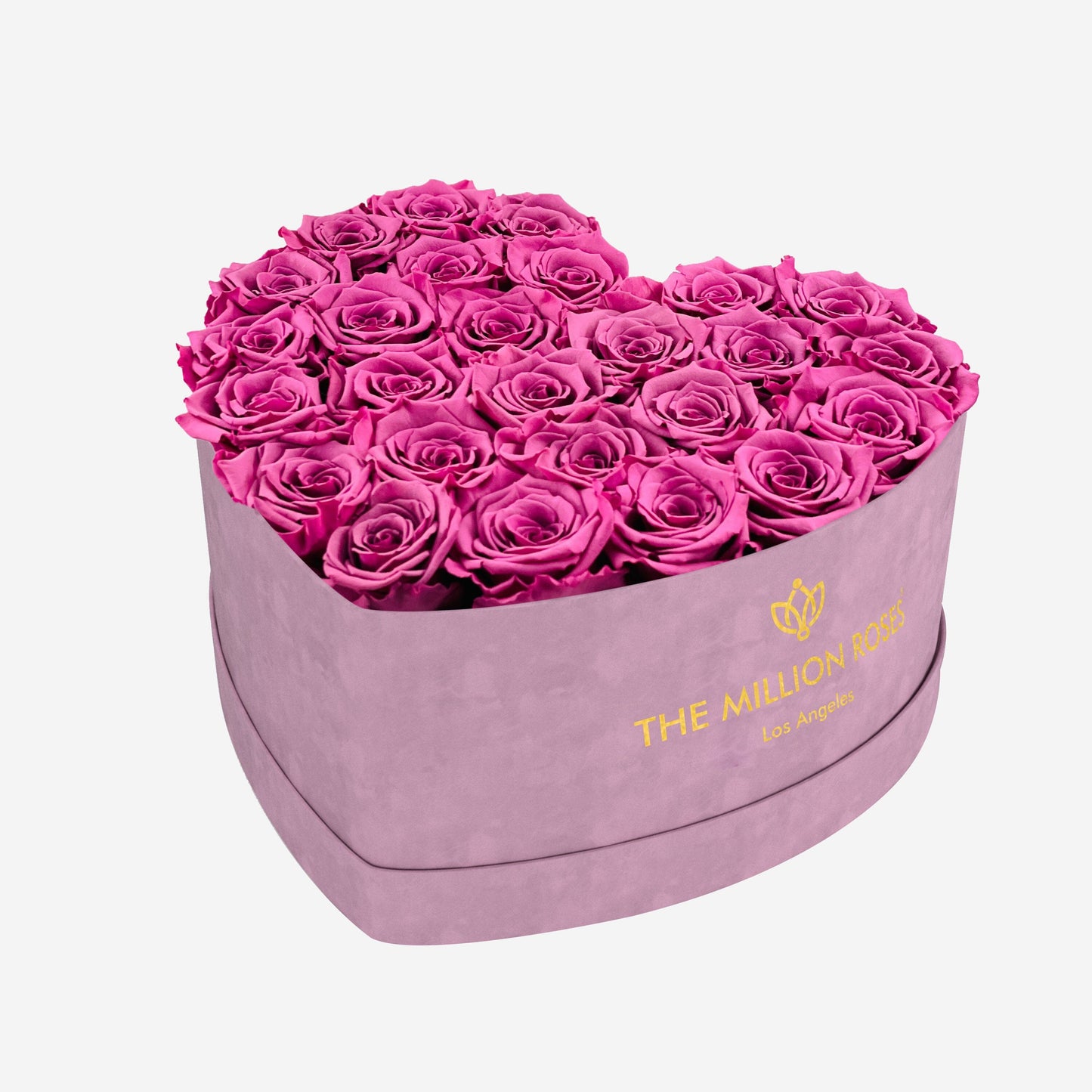 Caja de gamuza rosa claro con forma de corazón | Rosas Orquídea