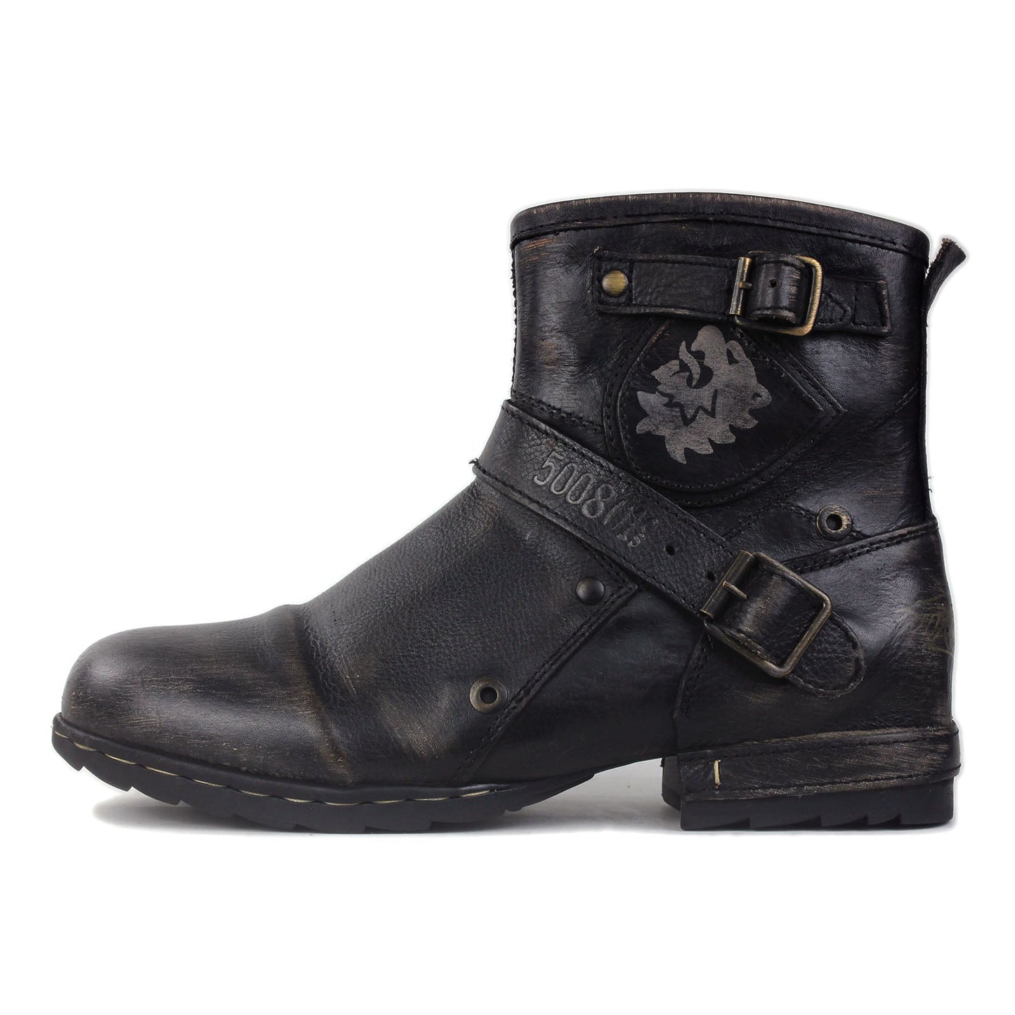 Botines de cuero para hombre OS-5008-1-BS