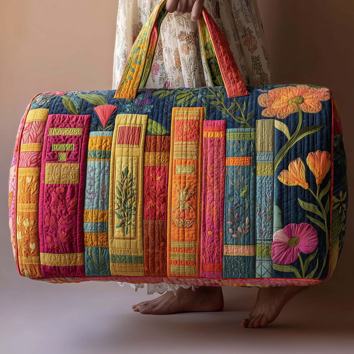 Bookwind Series Short-Distance Handheld Quilted Embroidery Travel Bag Multi-Functional