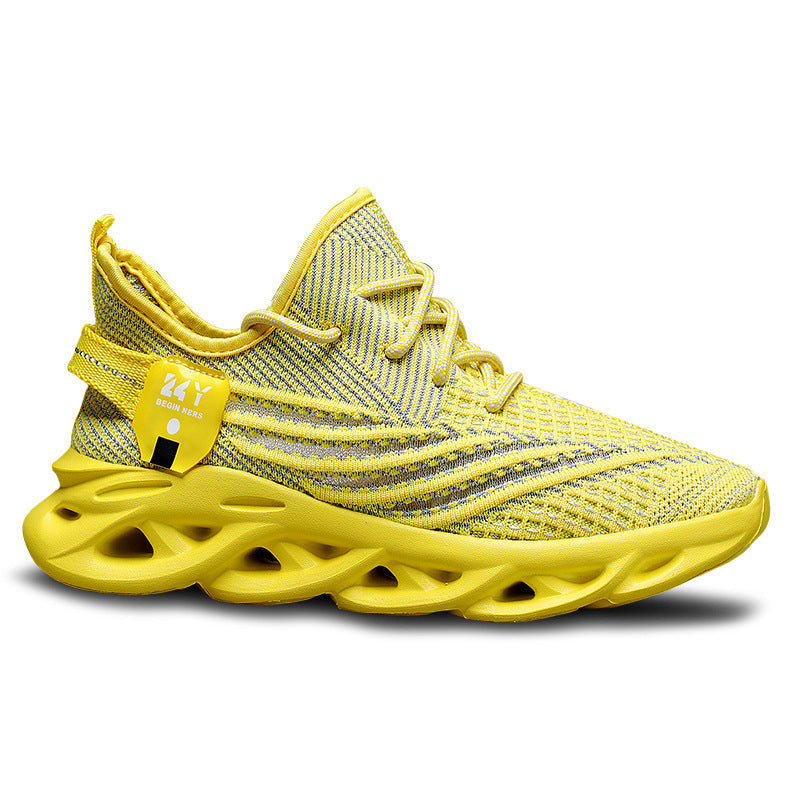 Men's Flyknit Breathable Mesh Platform Sneakers