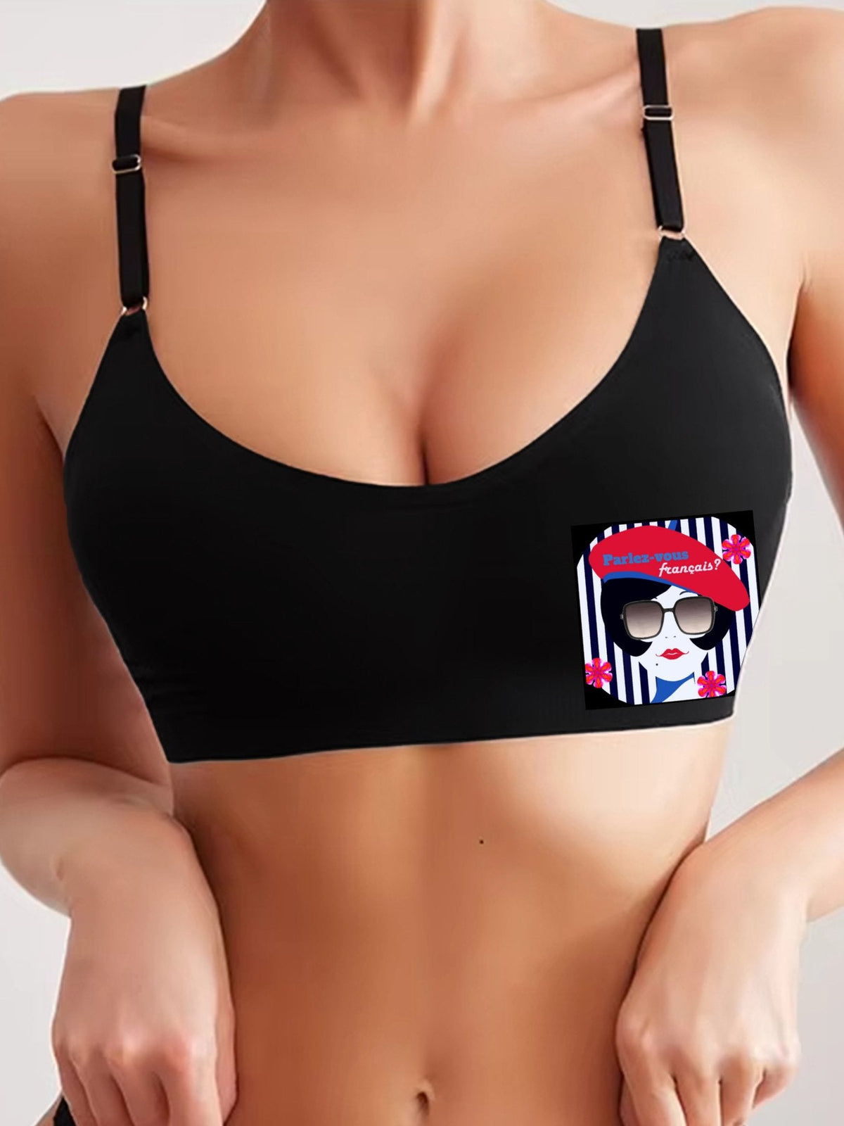 Parlez-vous Francais? French Girl Seamless Bra for Women (Front Printing)