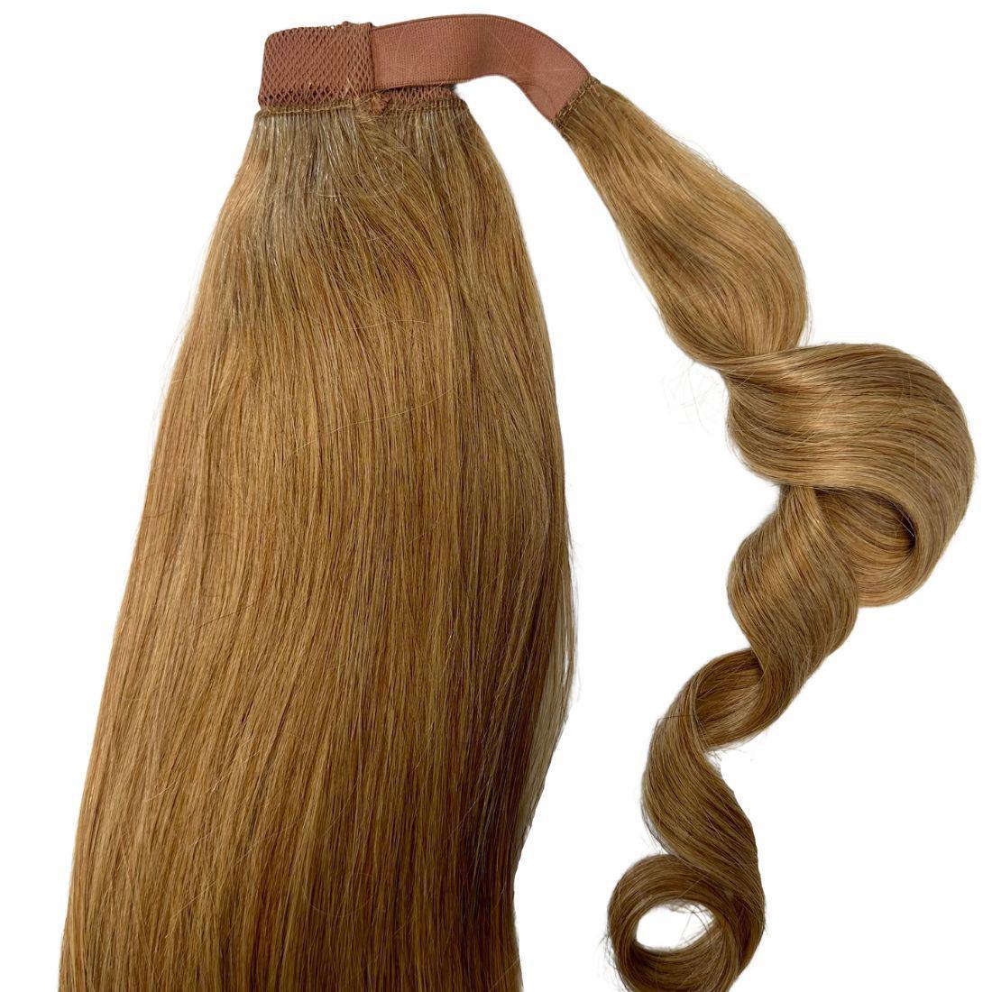 Cola de caballo de extensión de cabello 100% humano rubio miel