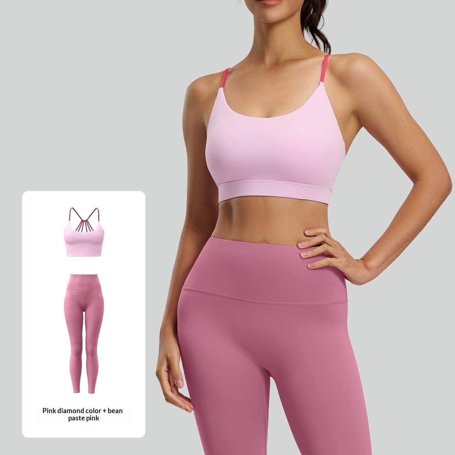 Womens Color-Block Yoga Set For A Beautiful Back