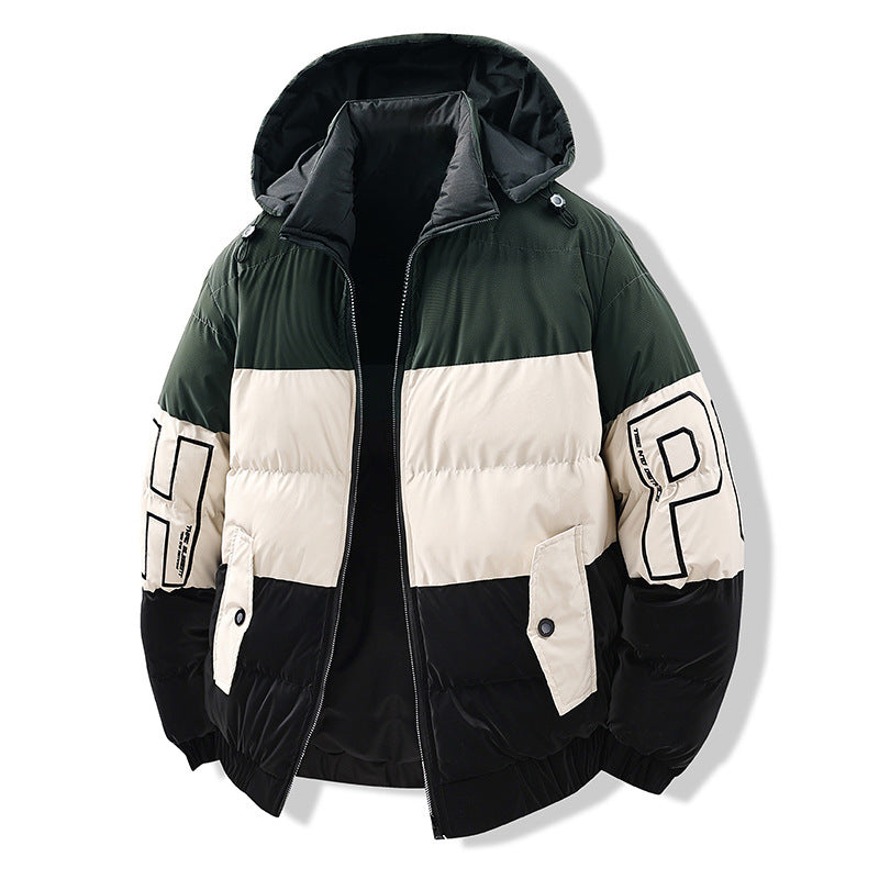 Chaqueta reversible de algodón estilo euroamericano con bloques de color