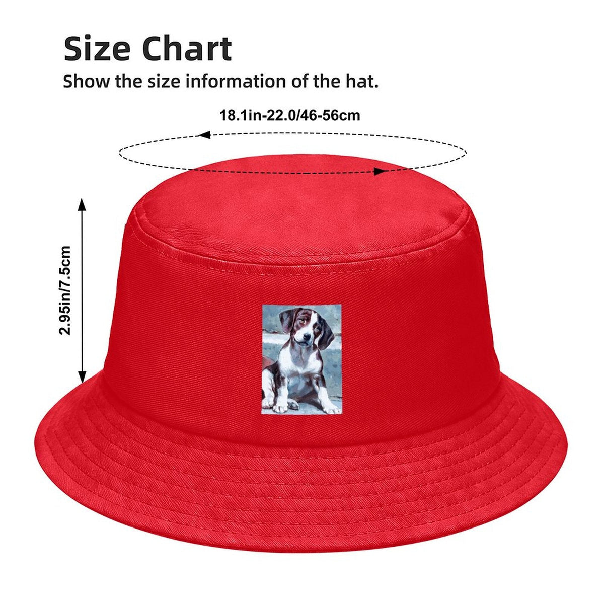 Puzzled Puppy Children’s Bucket Hat (Front Printing)