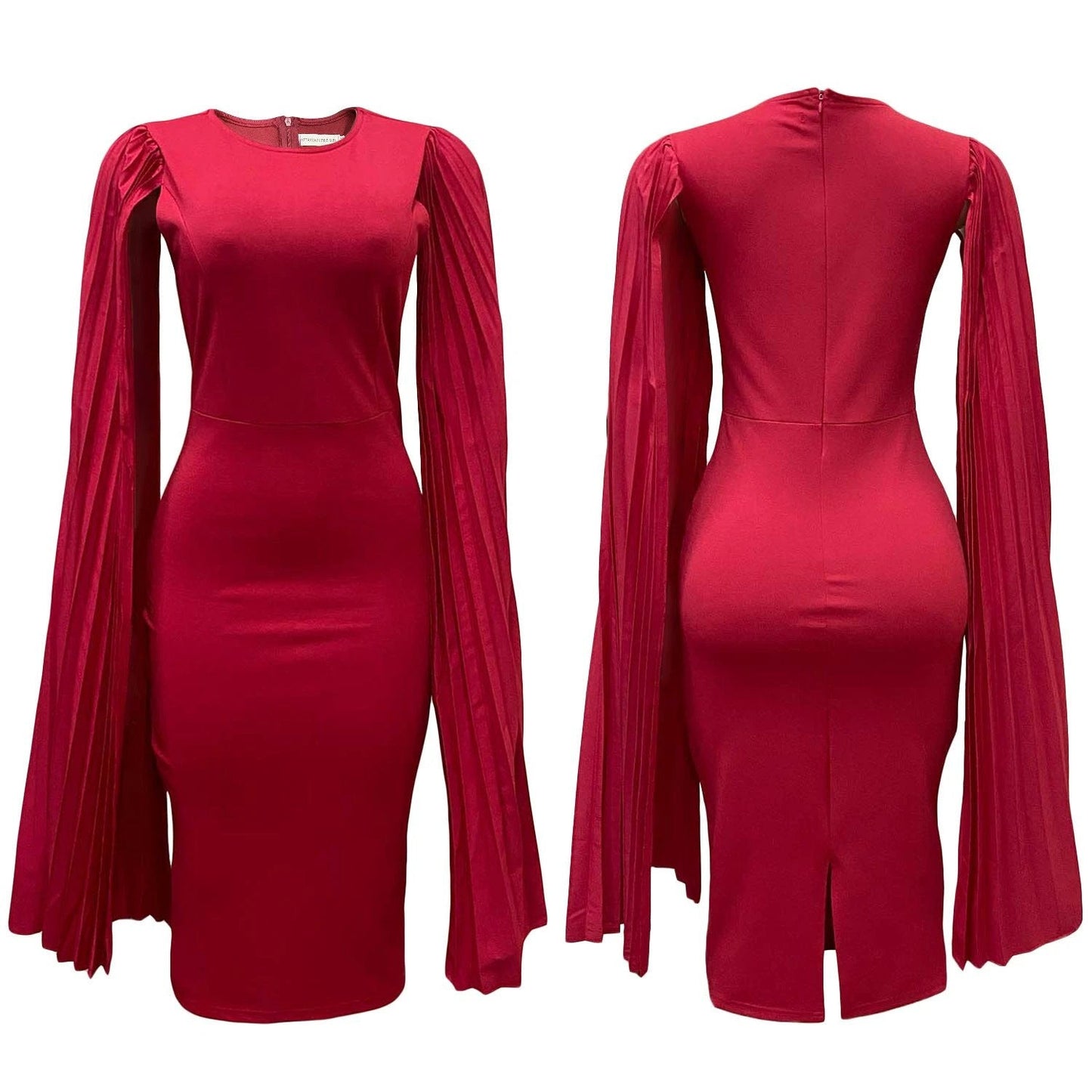 Fashion Pleated Cape Plus Size Gown