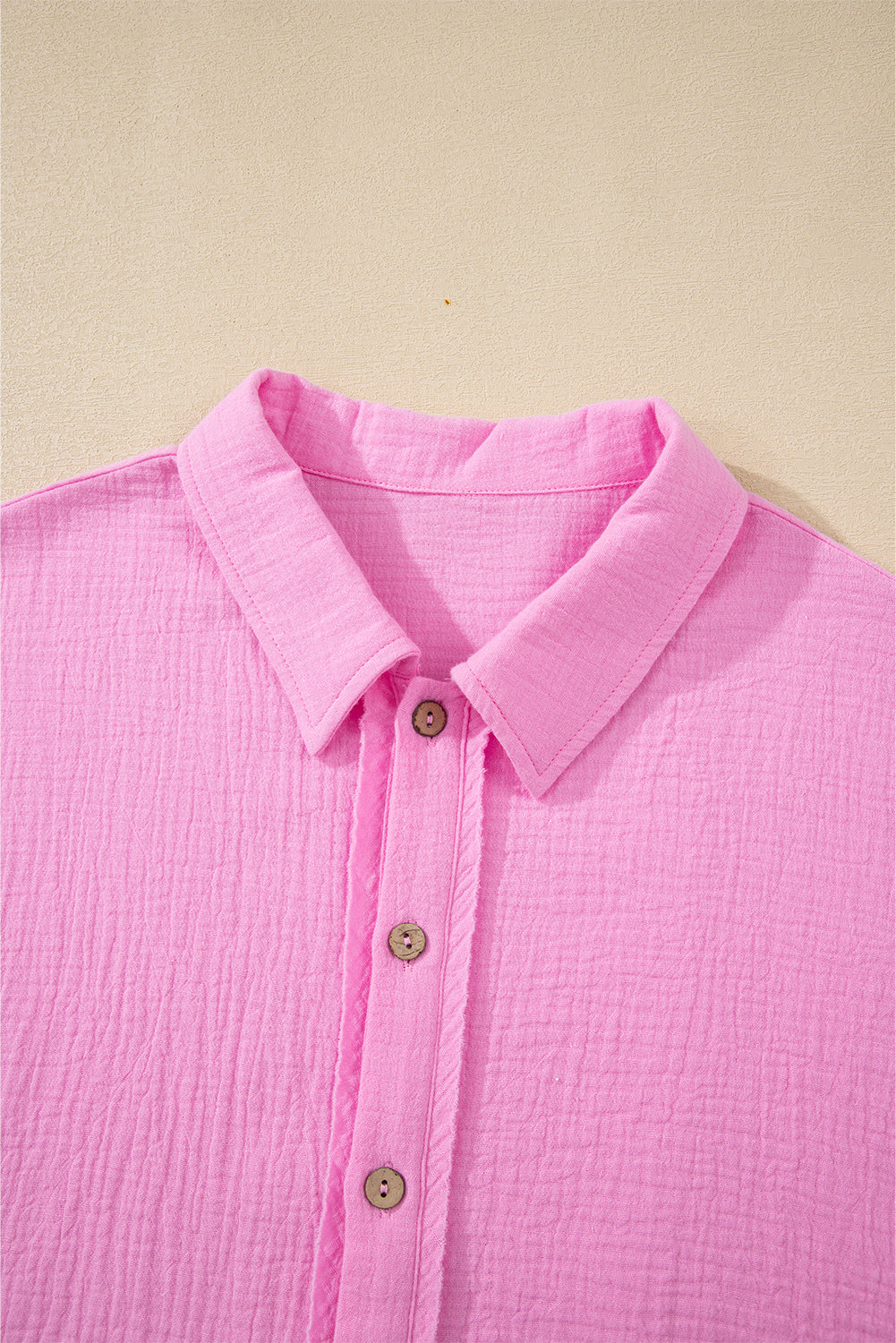 Camisa de manga corta con volantes y textura lavada a la piedra Bonbon