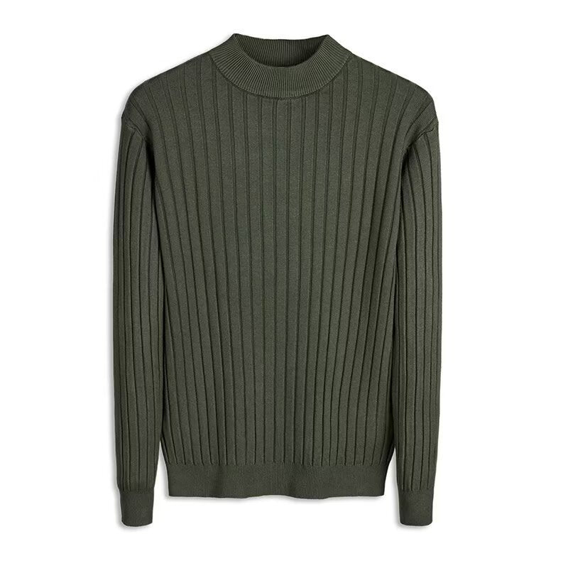 Pullover Textured Mock-neck Sweater For Men