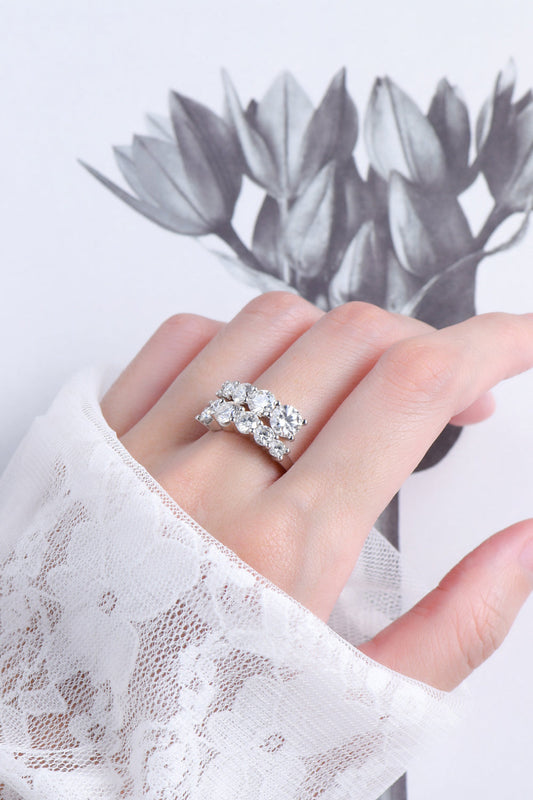 Anillo de plata de ley 925 Adored Moissanite