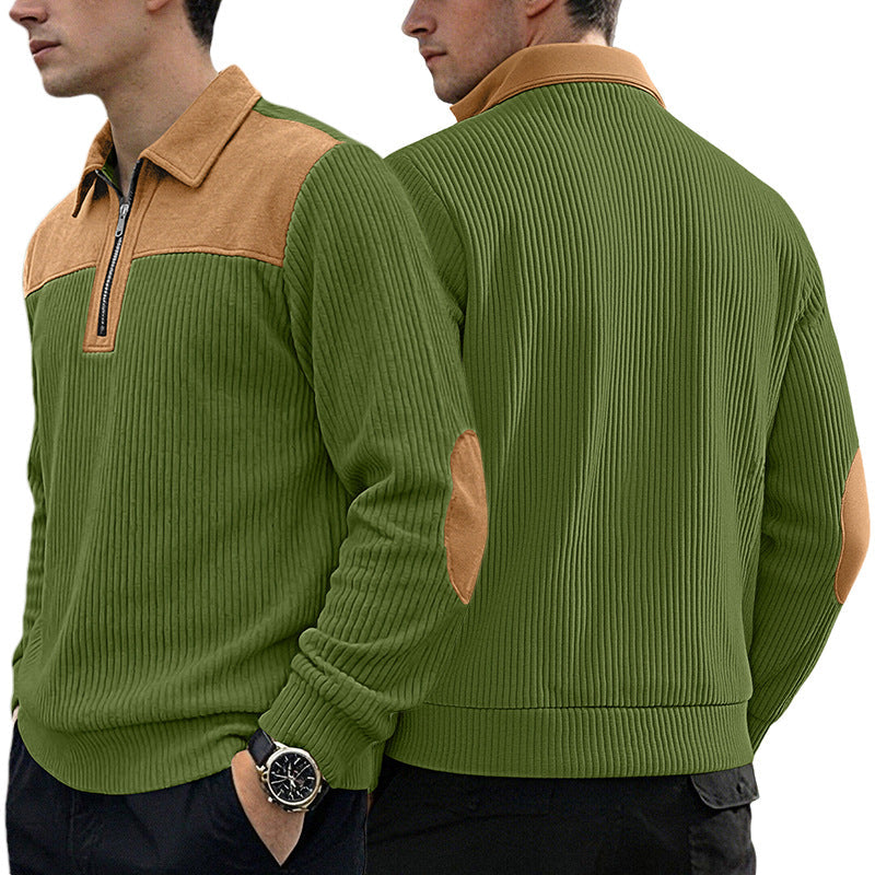 Amazon European And American Cross-Border New Knitwear Lapel Stitching Embroidery Casual Commuting Sports Autumn And Winter Zipper Sweatshirt