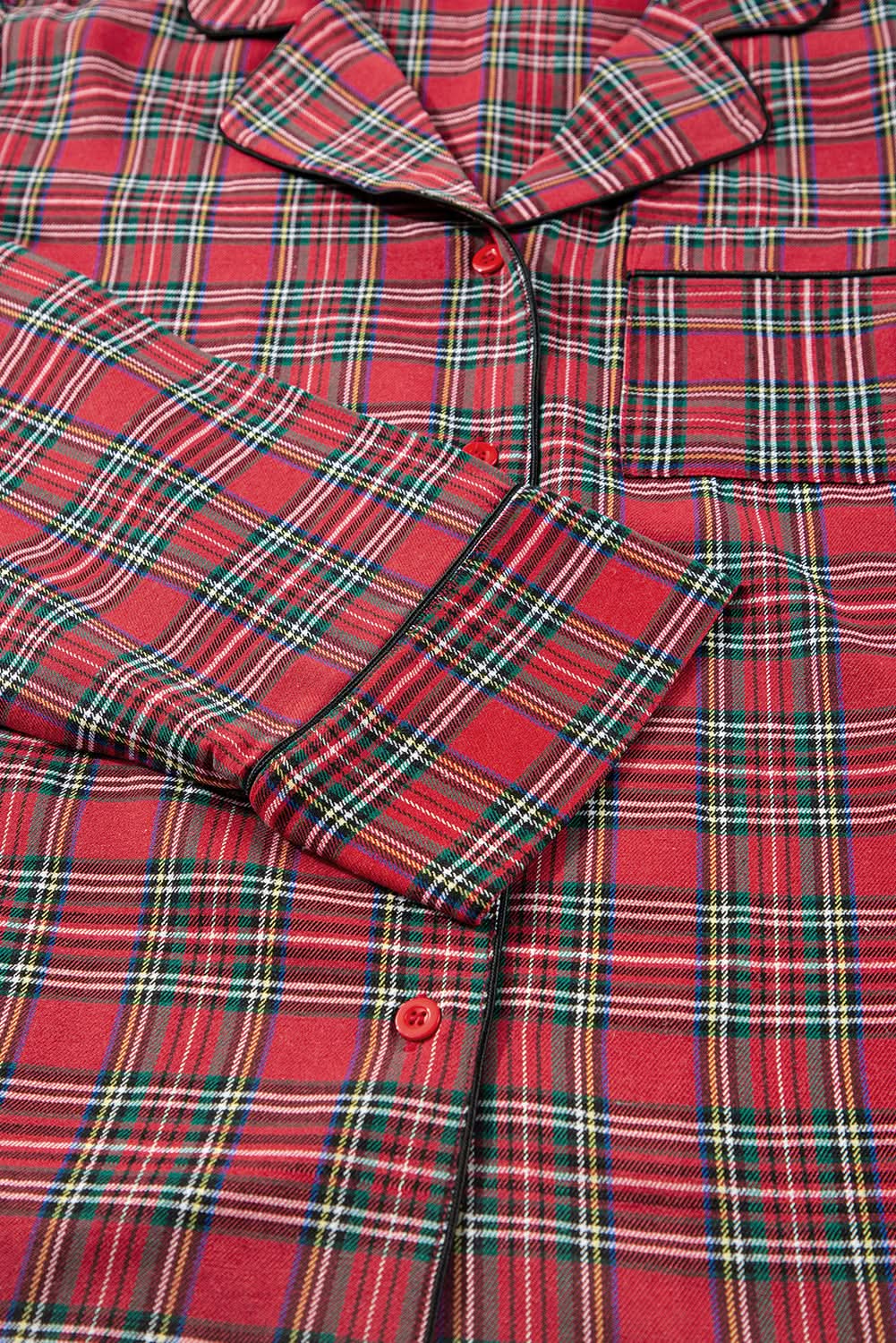 Pants Love Salve Red Plaid Lounge Set Women's Plus Size Pajama Set Comfy & Stylish