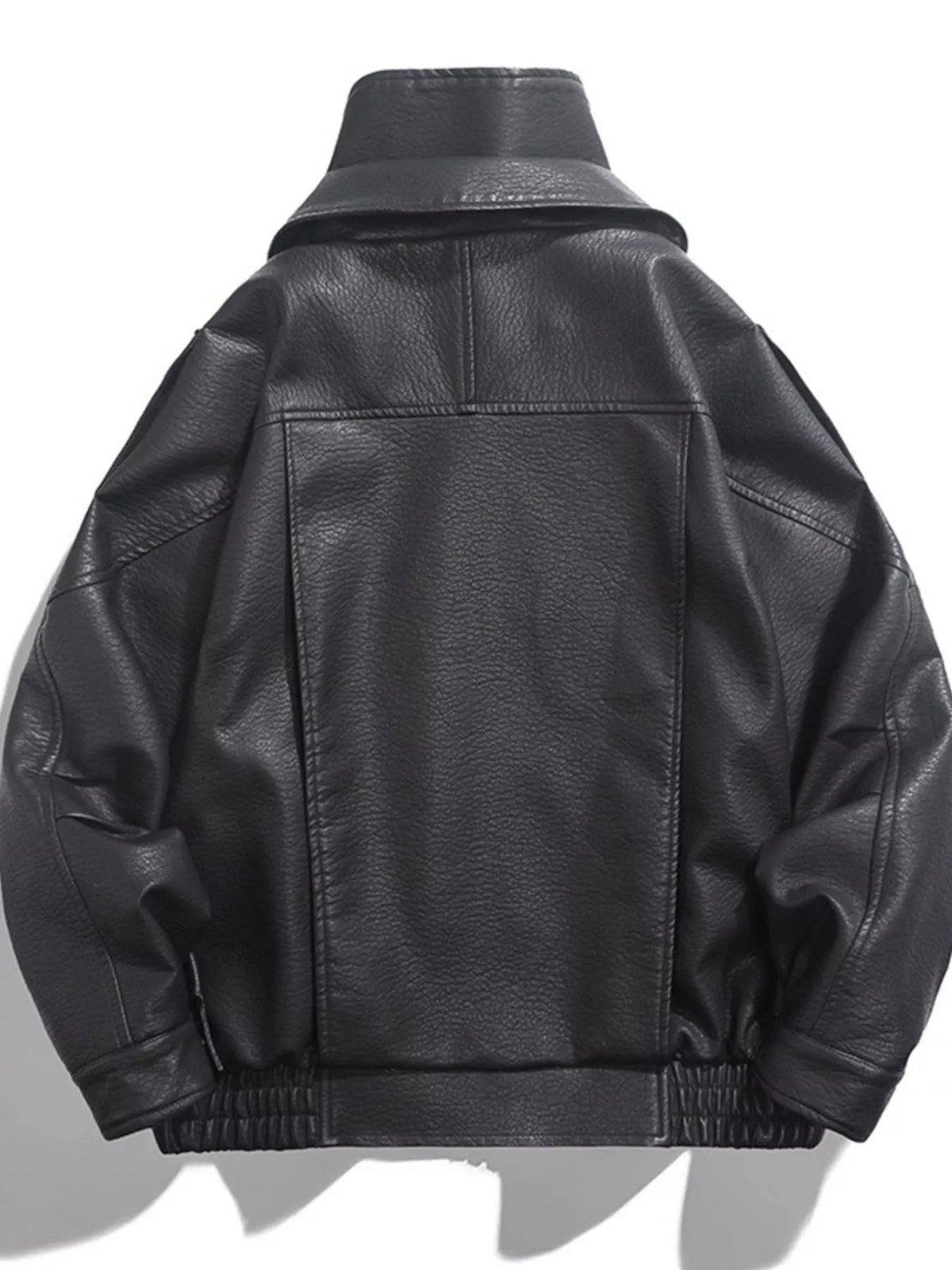 Men's Zip Up Leather Moto Jacket