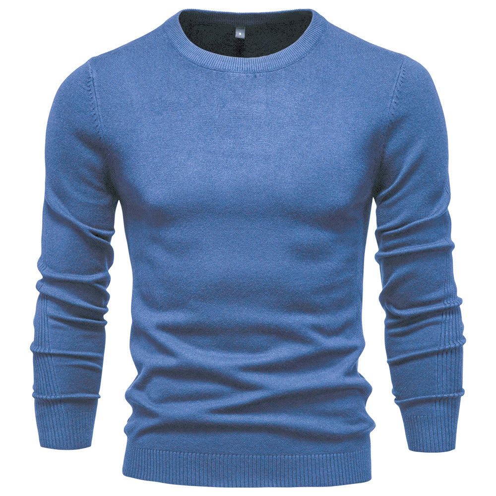 10-Color Autumn And Winter Thickened Men's Sweater, Round Neck Slim-Fit Men's Knitwear, Casual Men's Knit Top