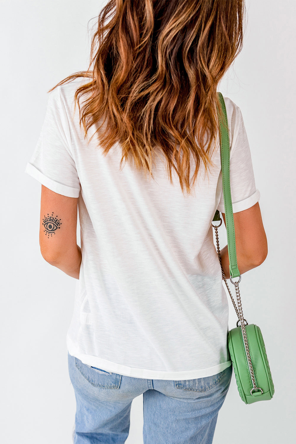 White Bunny Bowknot Graphic Easter Fashion T Shirt