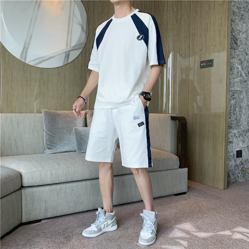 Men's Casual Korean T-Shirt and Shorts Suit