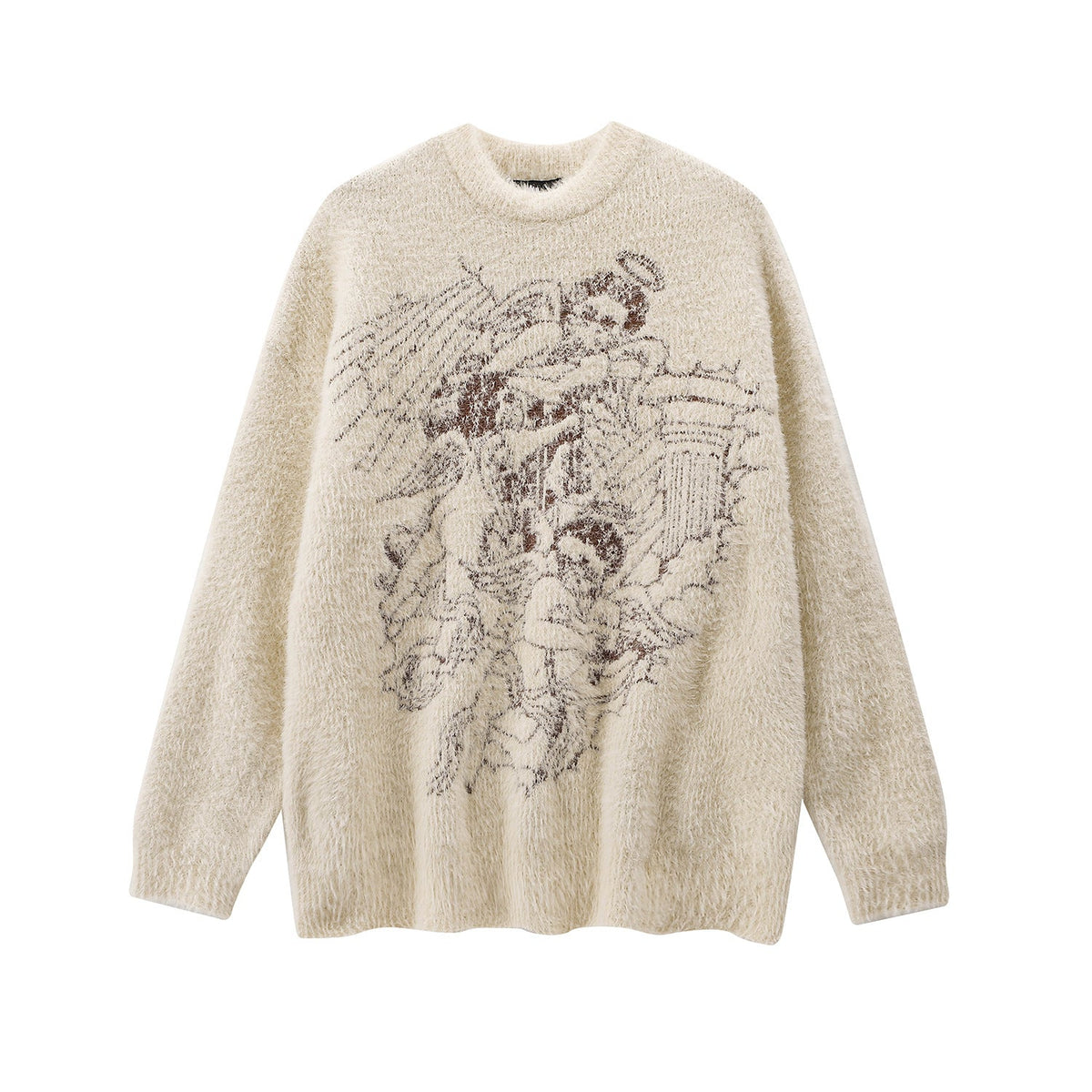 Angel Plush Round Neck Sweater Couple Sweater Coat