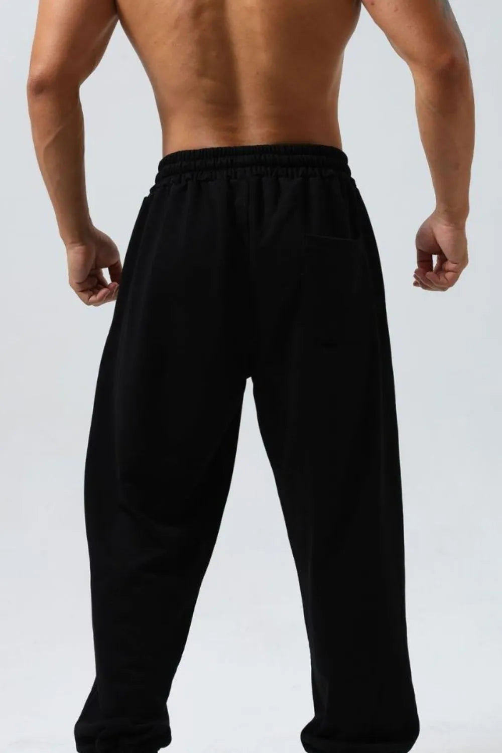 Pantalones deportivos para hombre de talla grande, desgastados, con cordón ajustable