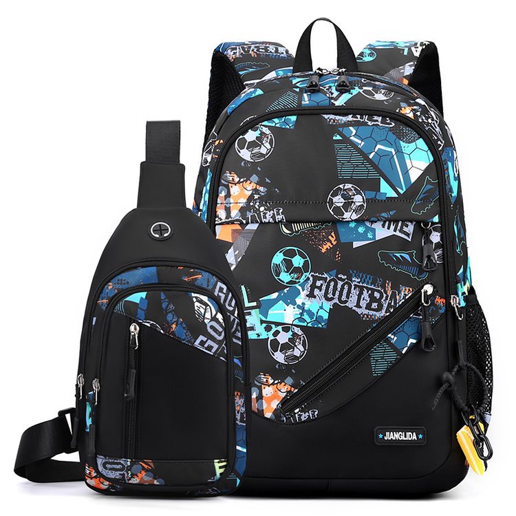 Men's Two-Piece Set Backpack And Chest Bag
