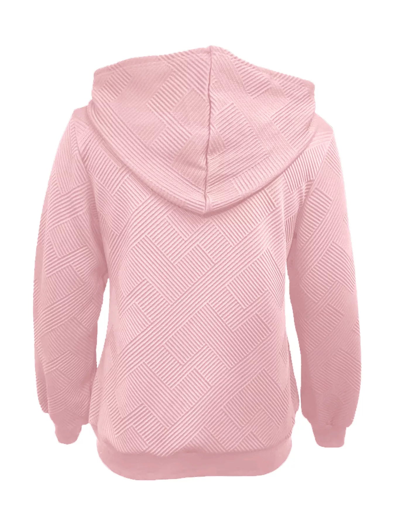 Sudadera con capucha y cremallera con textura y cordón