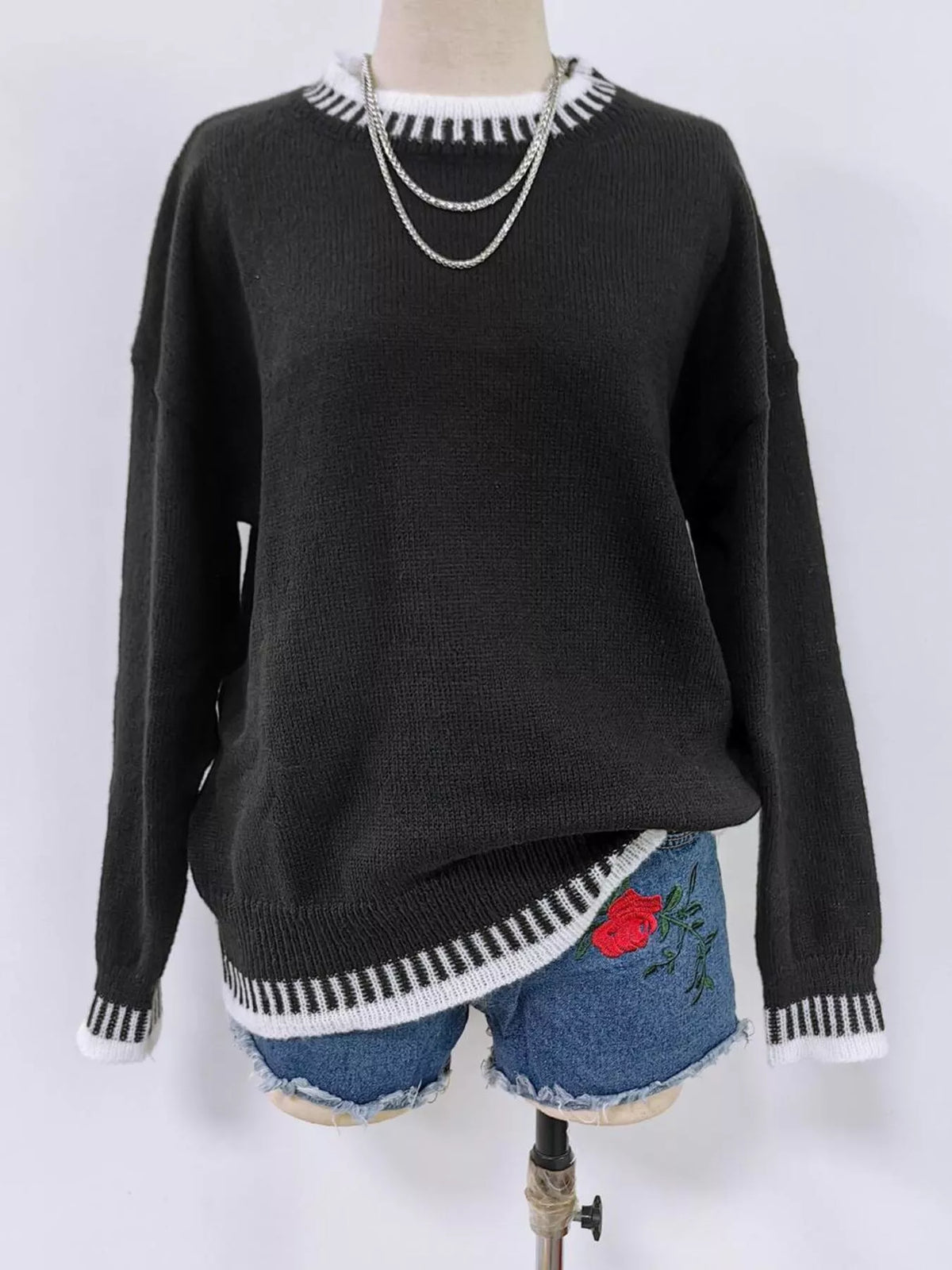 Relaxed Fit Long Sleeve Sweater