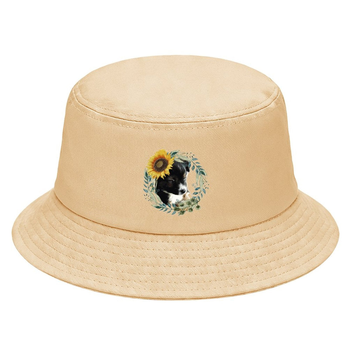 Cute Black Puppy Children’s Bucket Hat (Front Printing)