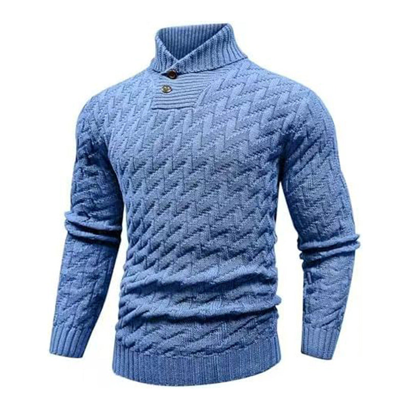 Men's Fashionable Round-Neck Slim-Fit Sweater