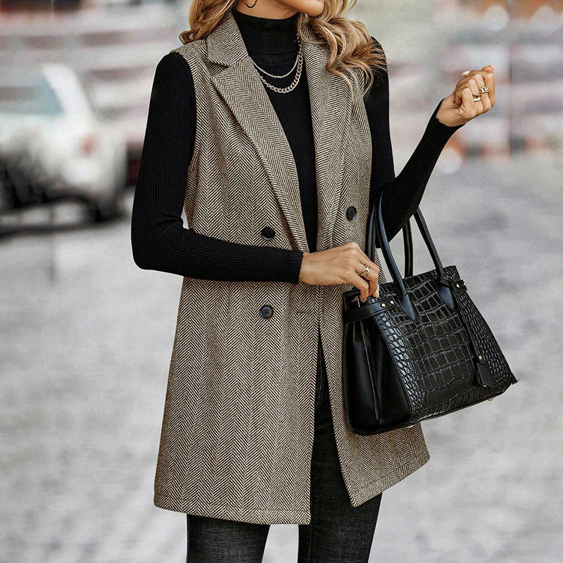 🖤 Chaleco sastre sin mangas para mujer – Estilo informal de negocios a la moda