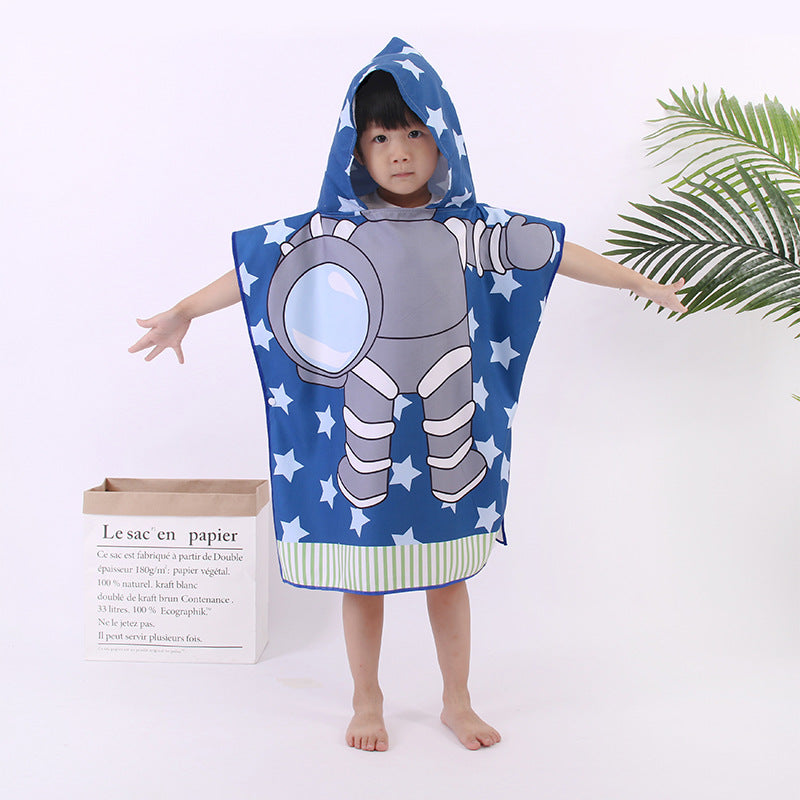 Microfiber Children's Cloak Double-sided Velvet Quick-drying Beach Towel