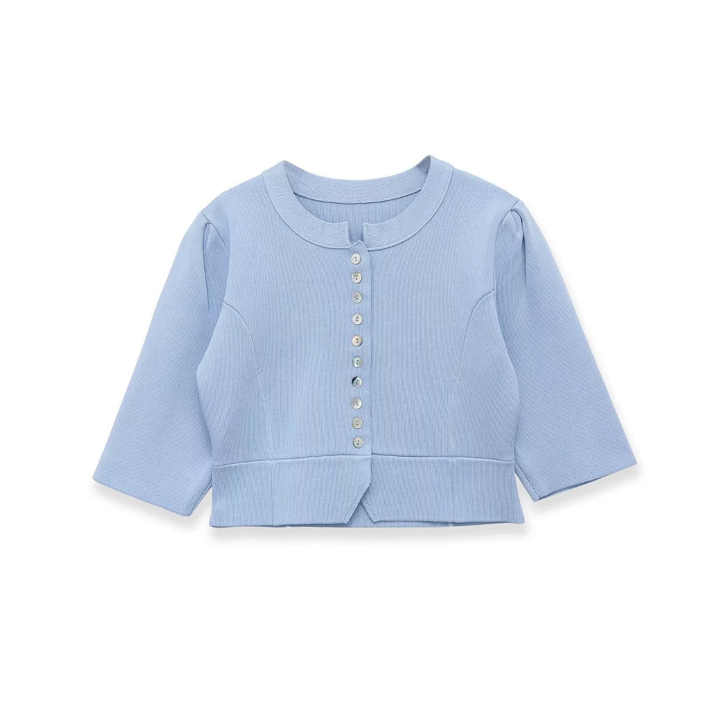 Chic And Stylish Round-neck Bubble-knit Cardigan Jacket