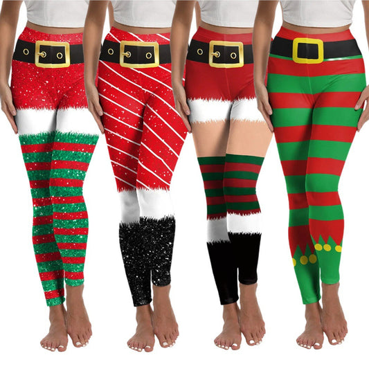 Pantalones de gimnasia navideños para mujer