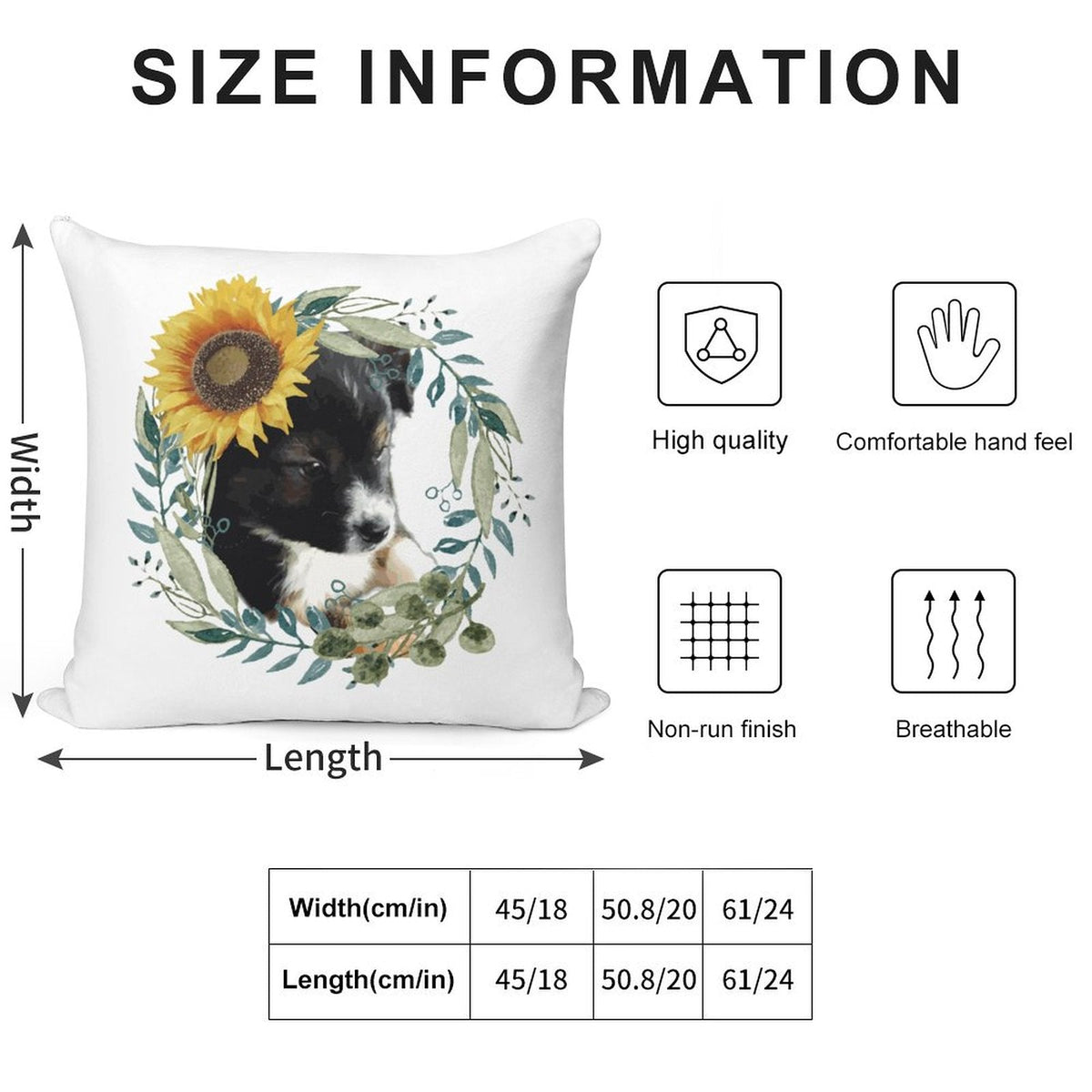 Cute Black Puppy 2-Piece Ultra-Soft Pillowcase Set - 18"×18"