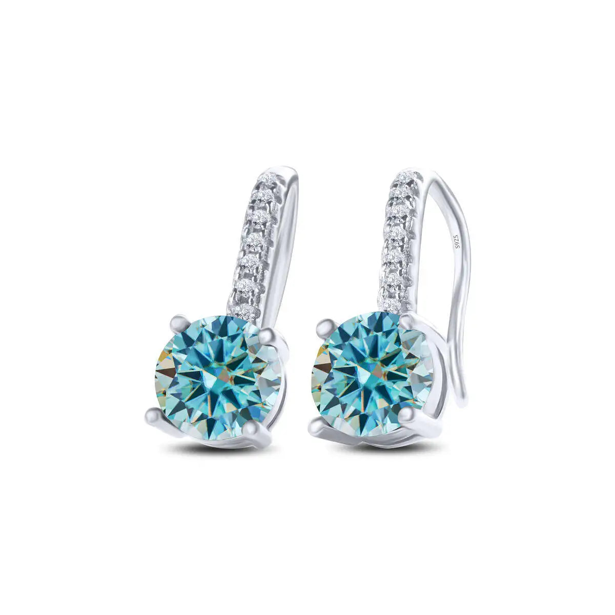 1ct D Color Moissanite 925 Sterling Silver Drop Earrings for Women Wedding