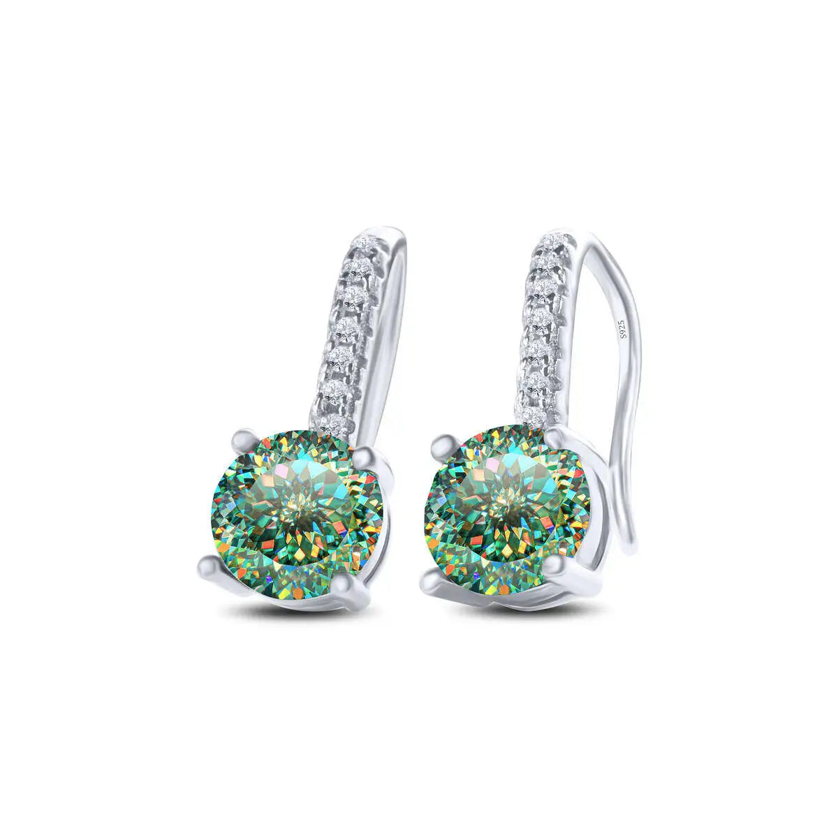 1ct D Color Moissanite 925 Sterling Silver Drop Earrings for Women Wedding