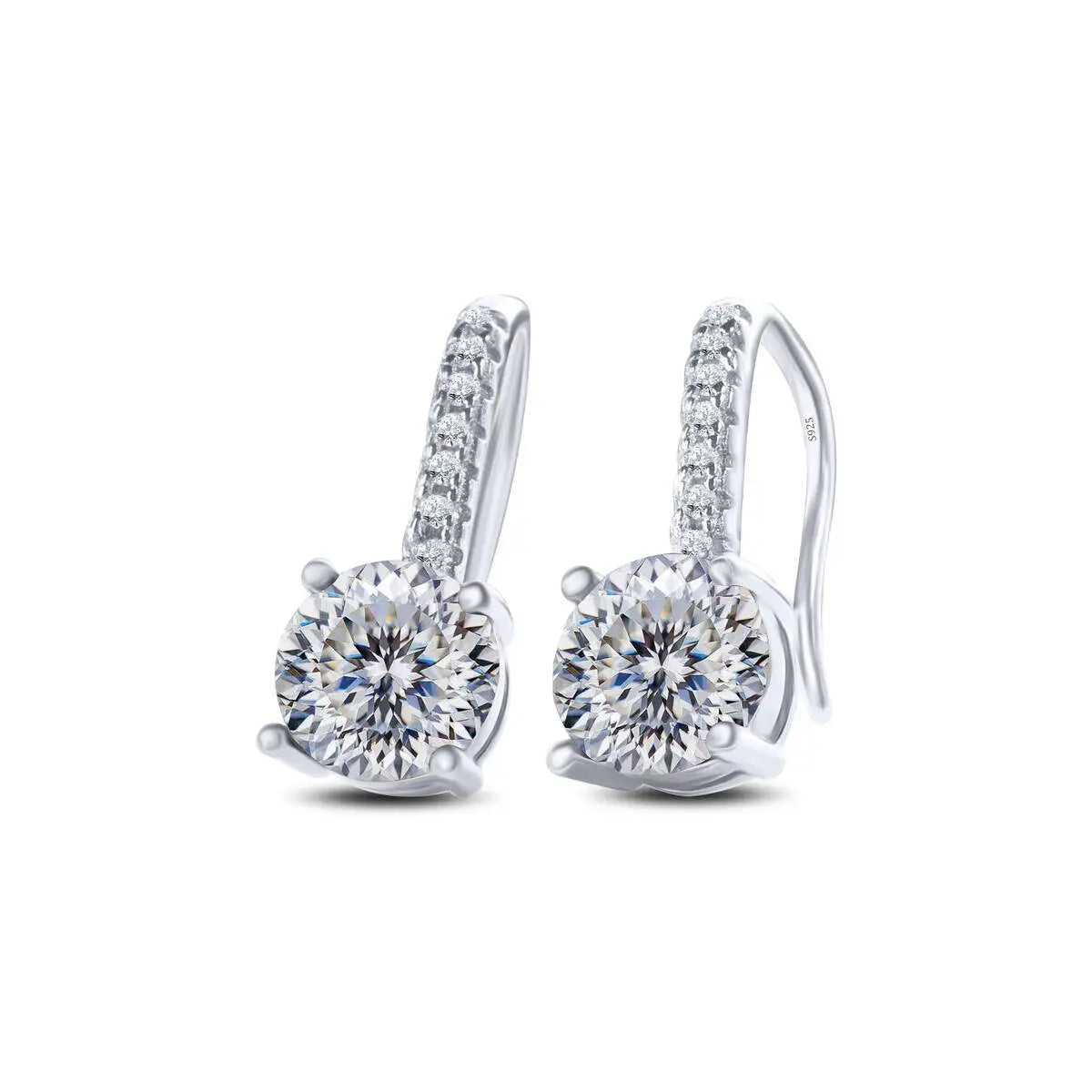 1ct D Color Moissanite 925 Sterling Silver Drop Earrings for Women Wedding