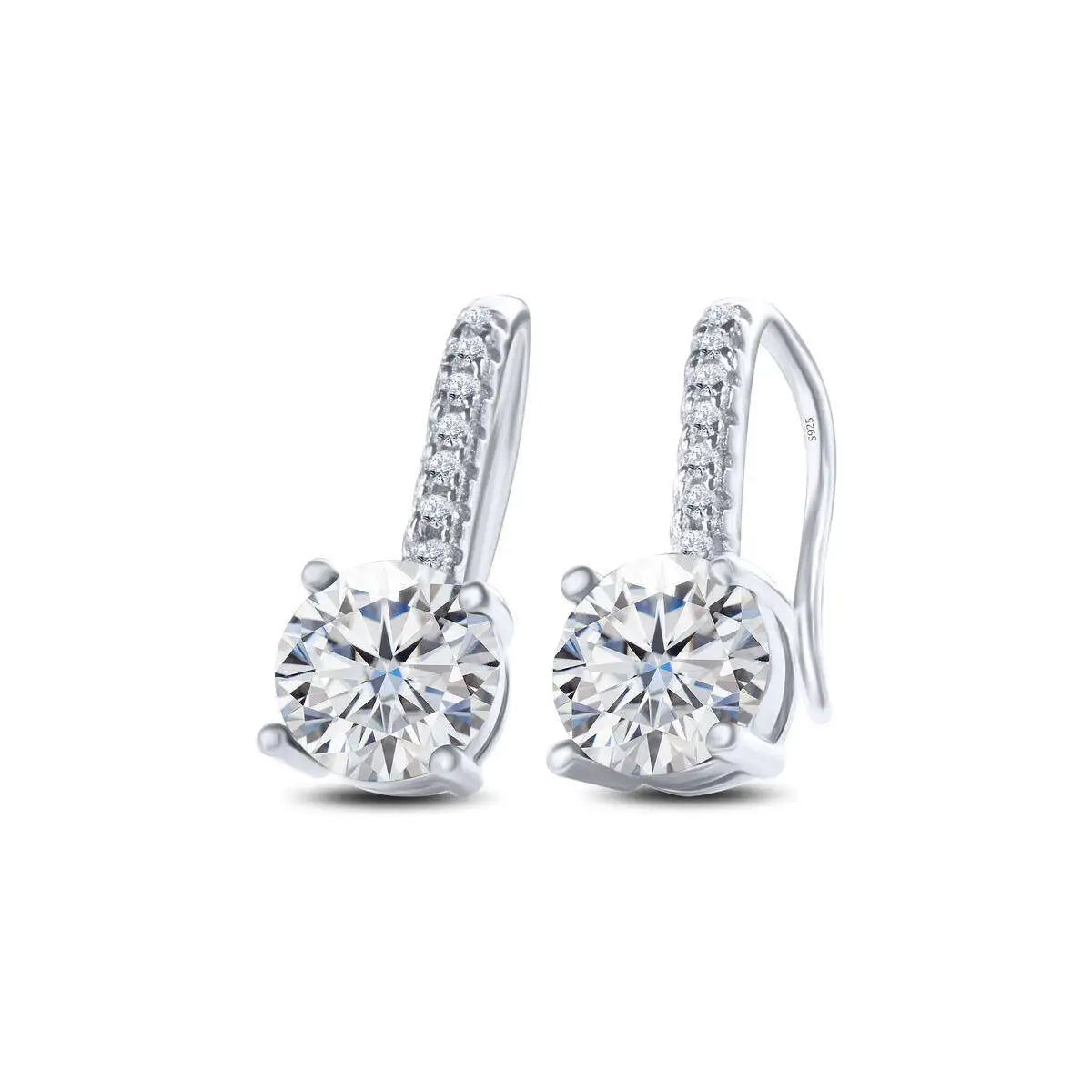 1ct D Color Moissanite 925 Sterling Silver Drop Earrings for Women Wedding