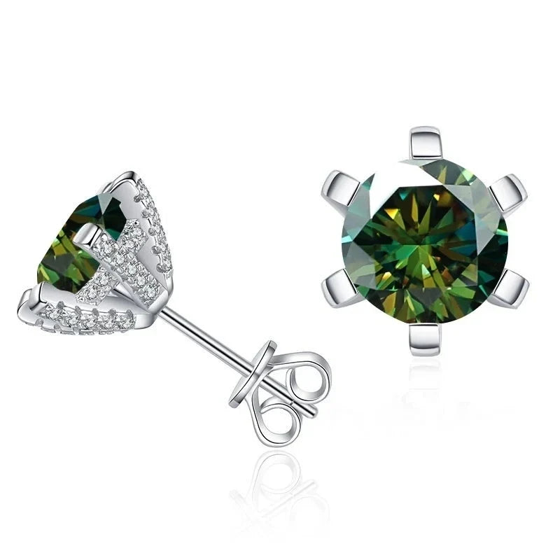 1ct D VVS Moissanite Stud Earrings 925 Sterling Silver 3EX Cut Women Daily