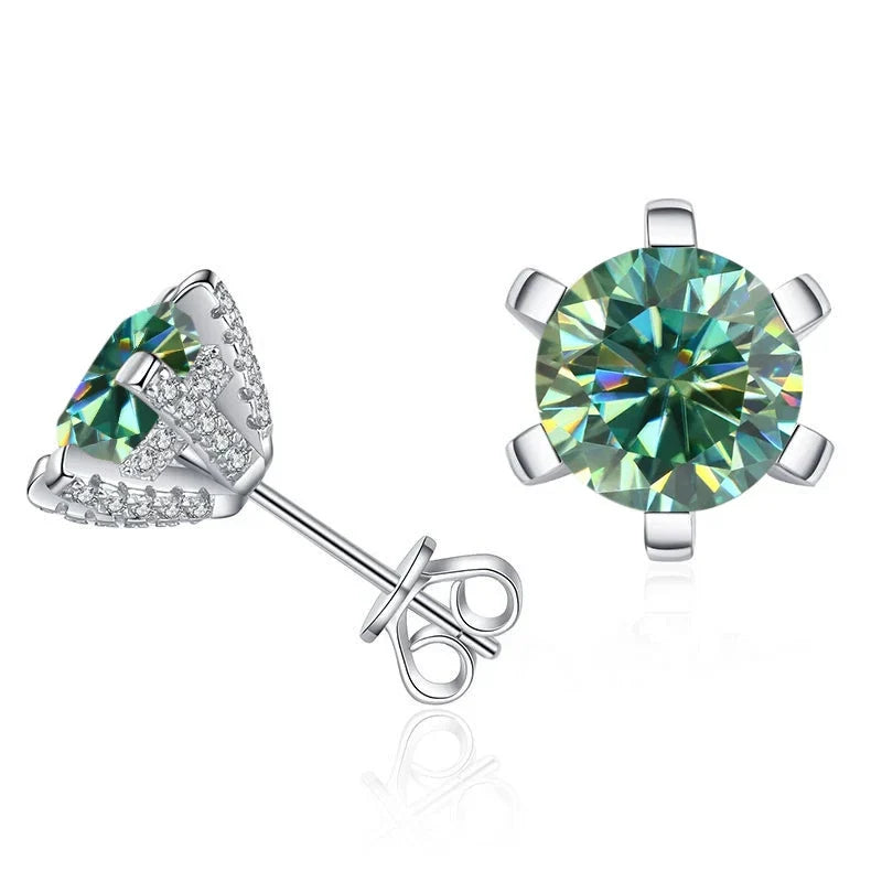 1ct D VVS Moissanite Stud Earrings 925 Sterling Silver 3EX Cut Women Daily