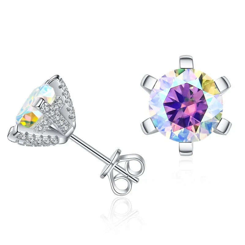 1ct D VVS Moissanite Stud Earrings 925 Sterling Silver 3EX Cut Women Daily