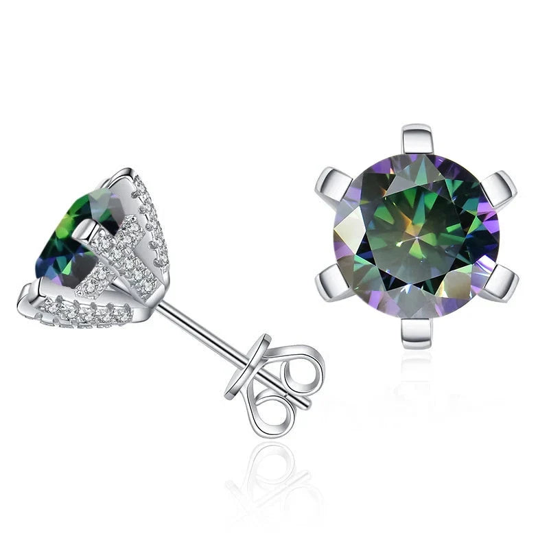 1ct D VVS Moissanite Stud Earrings 925 Sterling Silver 3EX Cut Women Daily