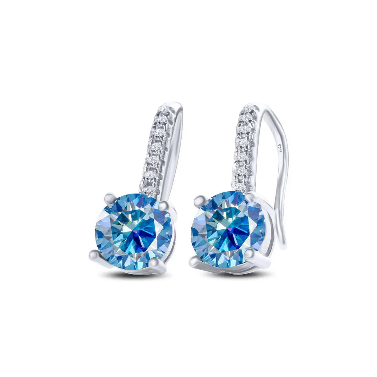 1ct D Color Moissanite 925 Sterling Silver Drop Earrings for Women Wedding