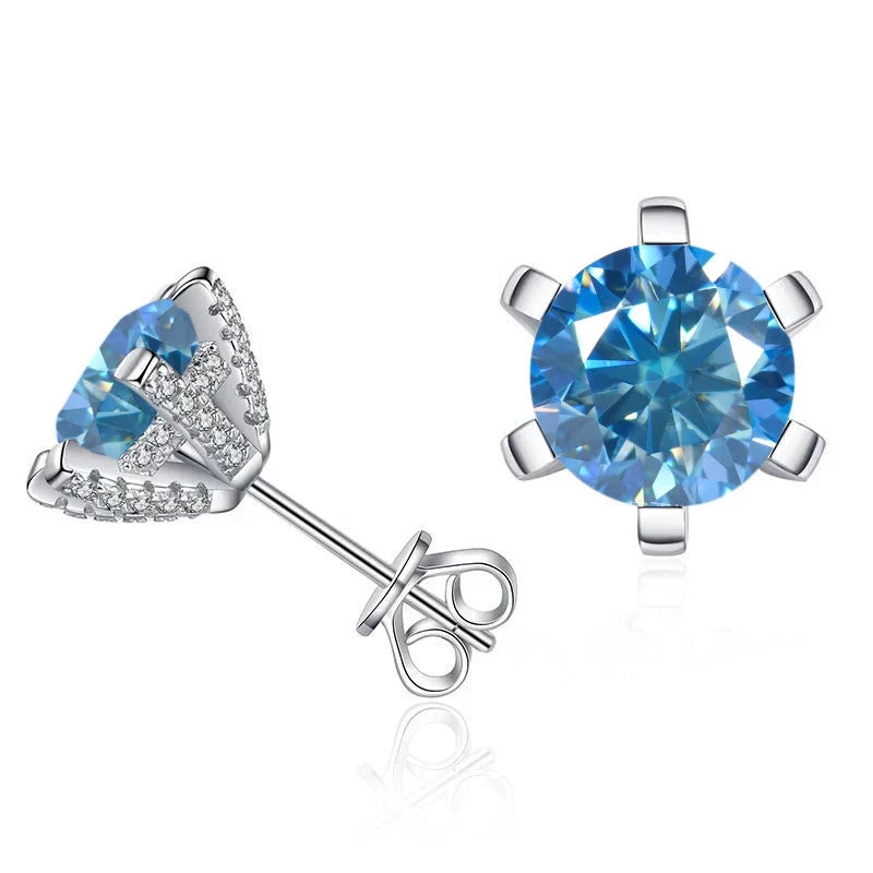 1ct D VVS Moissanite Stud Earrings 925 Sterling Silver 3EX Cut Women Daily