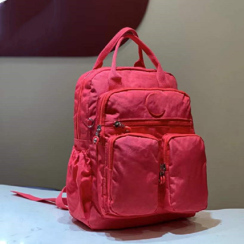Leisure Backpack With Lightweight Nylon Multiple Pockets