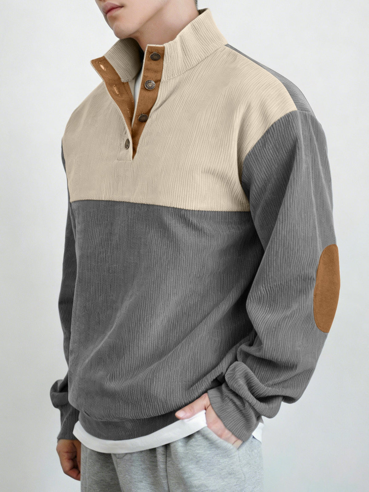 New Autumn Winter Men's Outdoor Jacket Amazon Corduroy Casual Stand Up Collar Long Sleeved Hoodie  In Stock On Amazon
