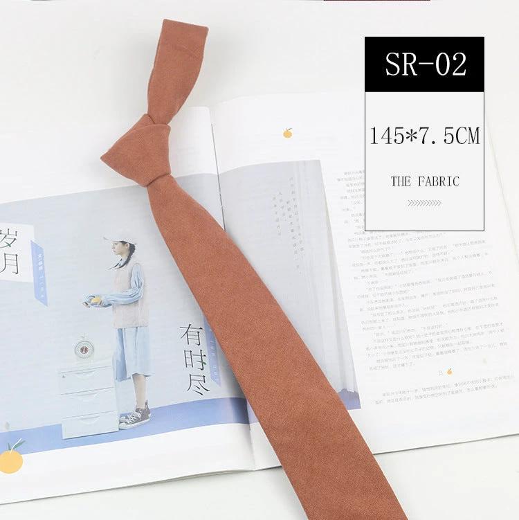Casual Suede Solid Color 7cm Tie
