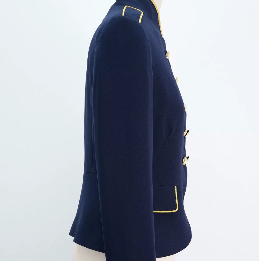 Pure-tail Gilded Double-breasted Epaulette Lightweight Coat