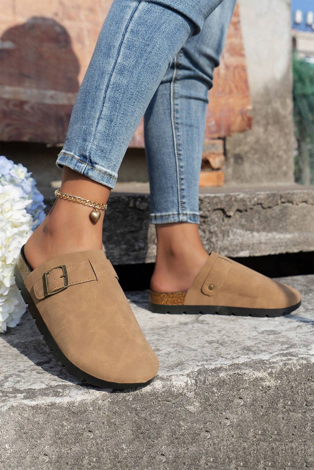 Zapatos de plataforma sin cordones color beige francés claro Corky