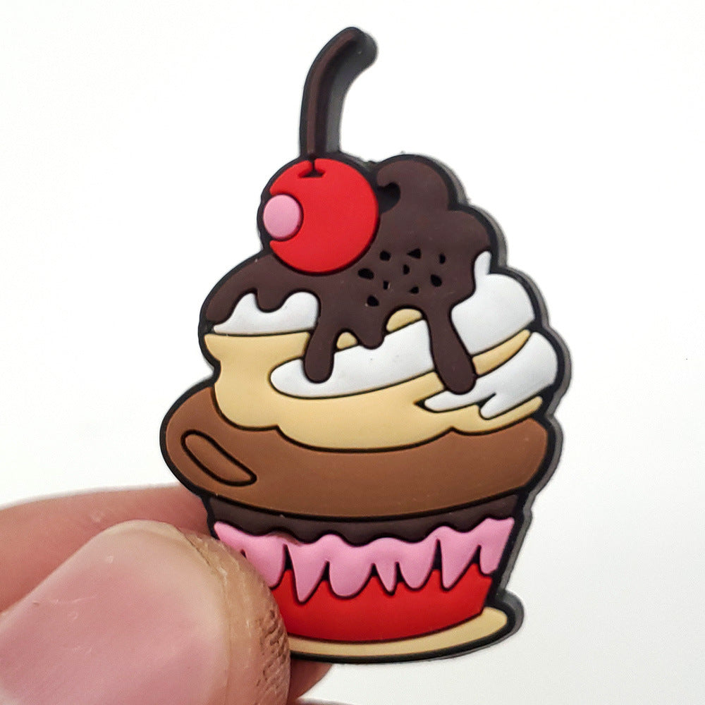Cartoon Food Hole Shoes Shoe Ornament Shoe Buckle PVC Eva Sandals Decorative Accessories